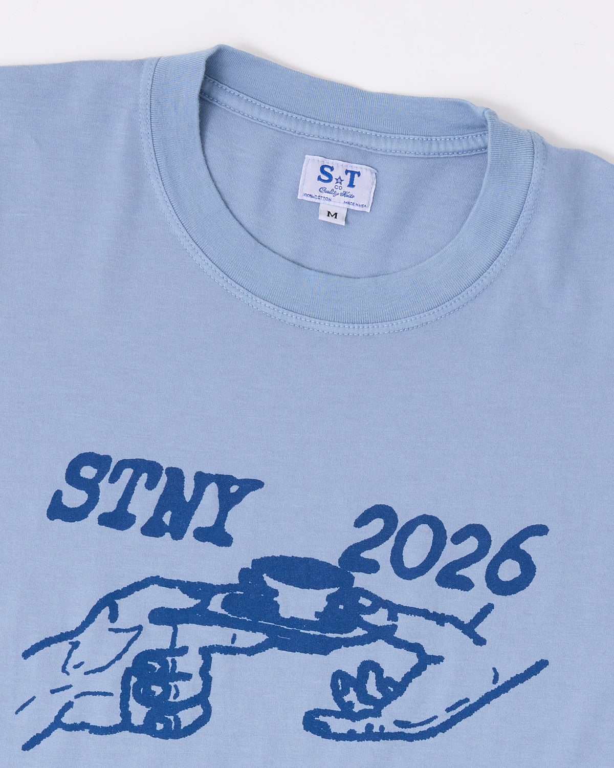 S/S T-shirt: Washed Blue Coffee