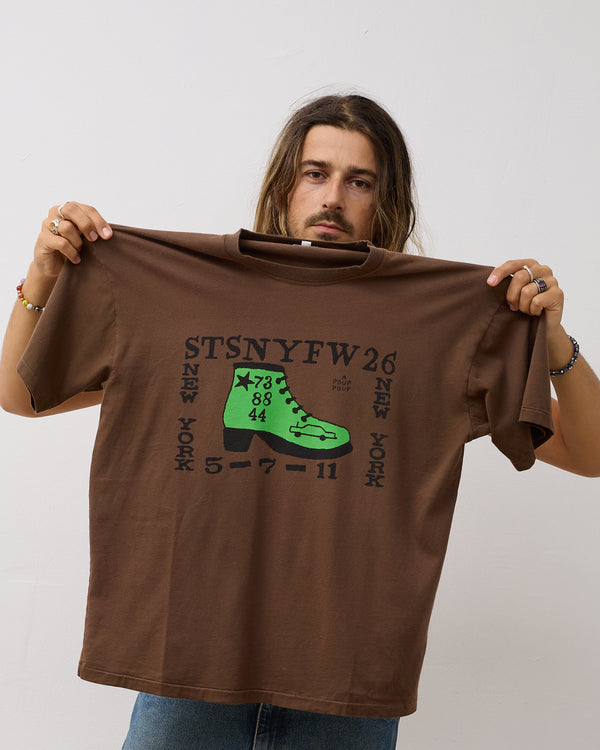 S/S T-shirt: Washed Brown Boot