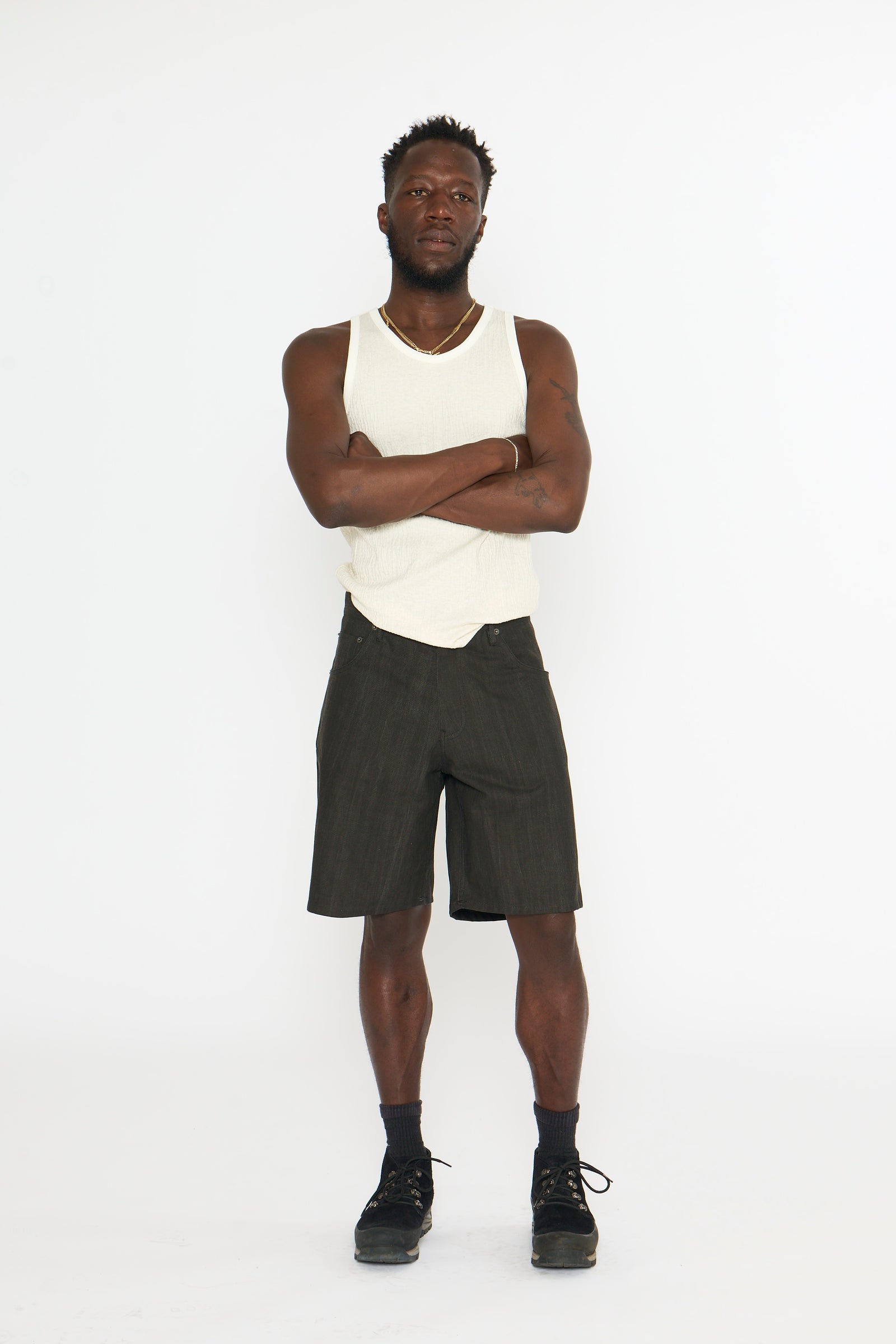 5 Pocket Jean Short: Sumi Dyed Canvas