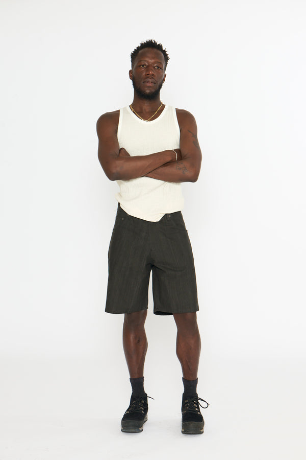 5 Pocket Jean Short: Sumi Dyed Canvas