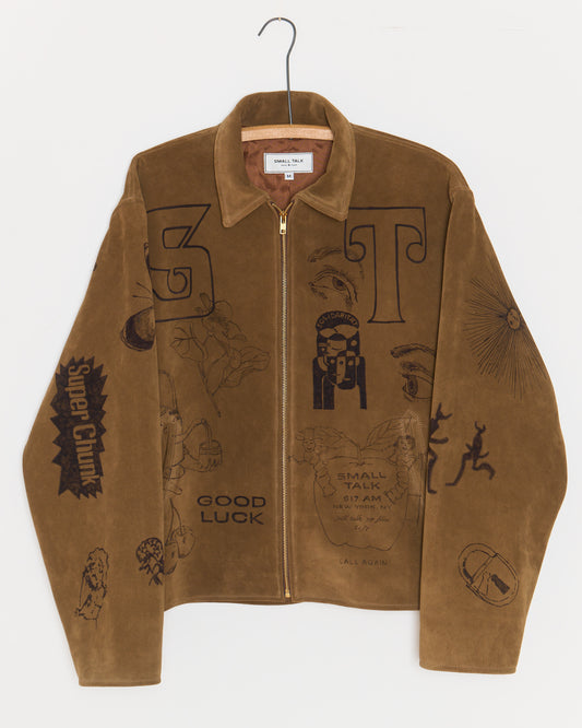 Hand-Drawn Suede Jacket