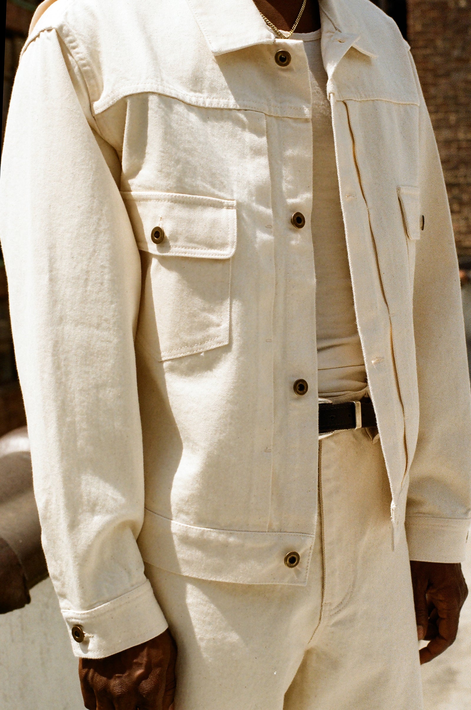 Custom off-white hand-drawn trucker jacket