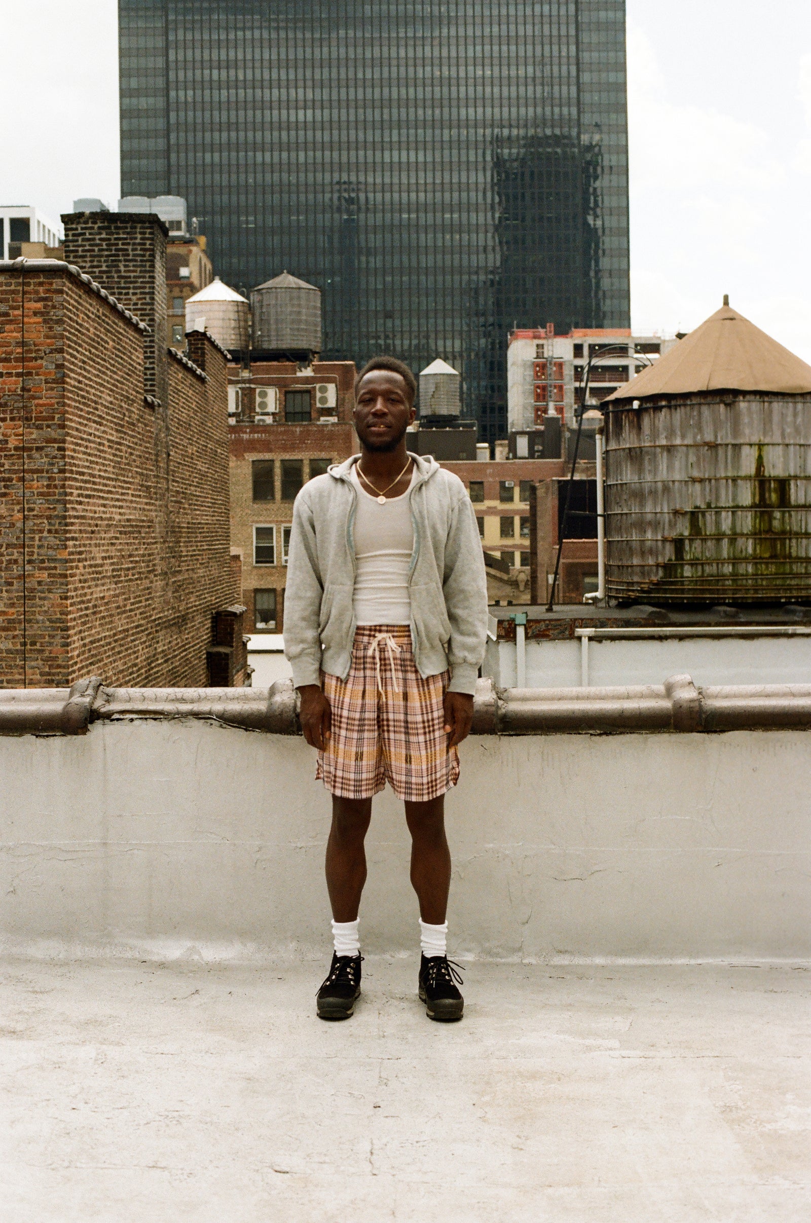 Pink Plaid Dobby Drawstring Short