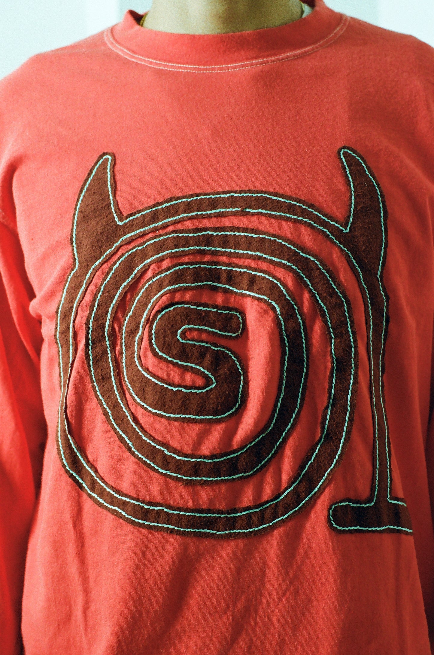 ST Spiral Applique Long Sleeve, Red