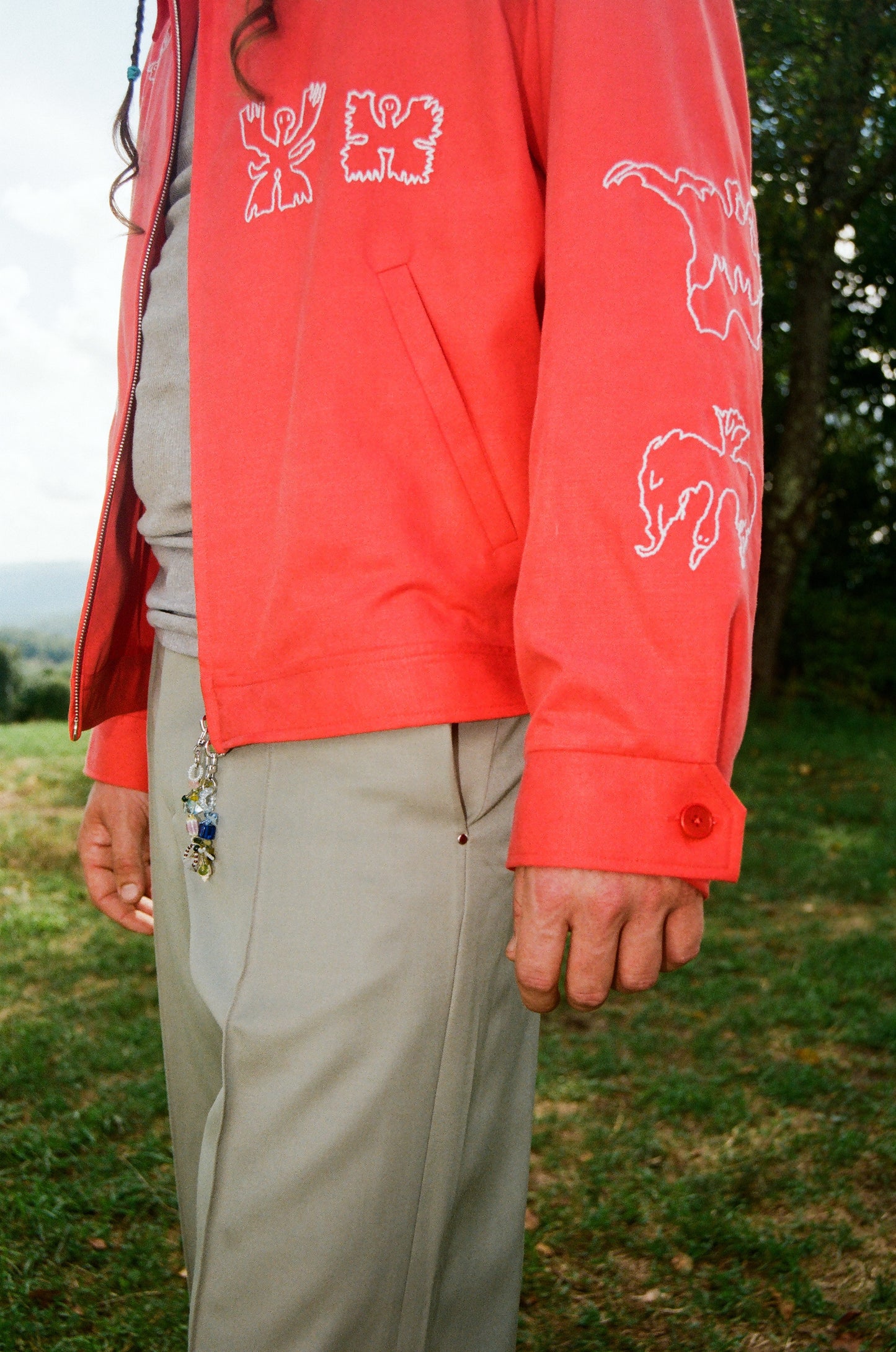 Zip Front Jacket: Yona Kohen Embroidery