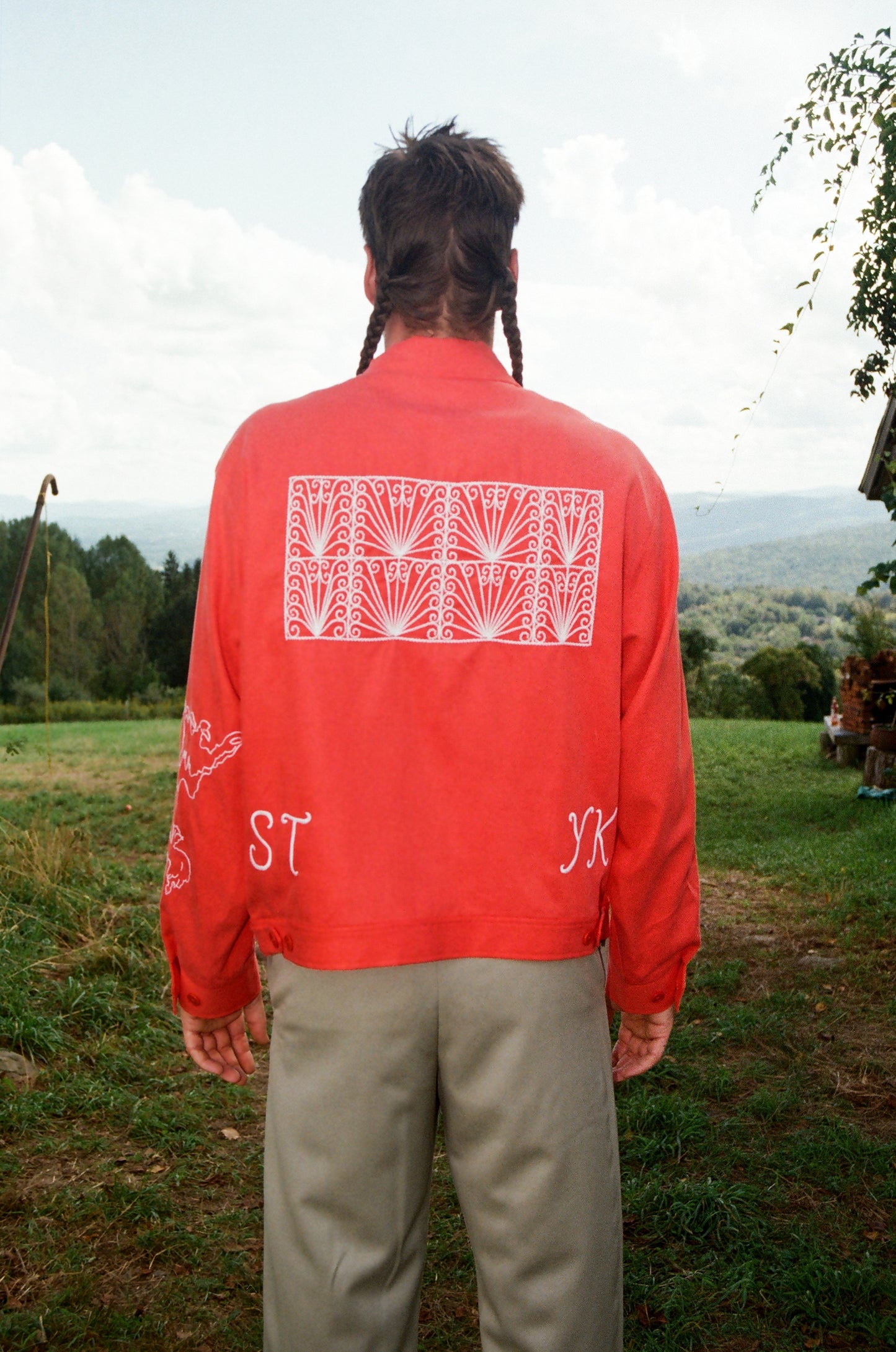 Zip Front Jacket: Yona Kohen Embroidery