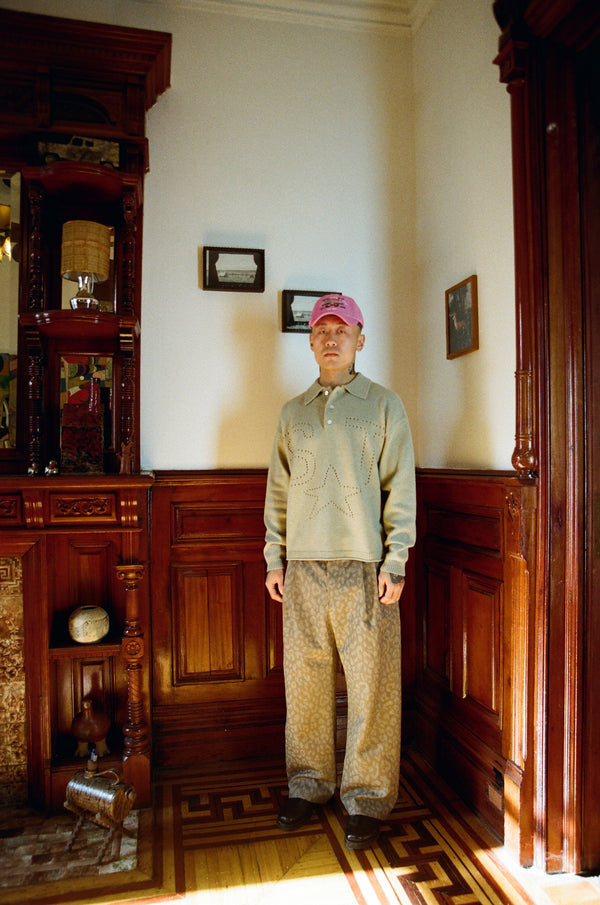 Double Pleated Trouser: Leopard Burn