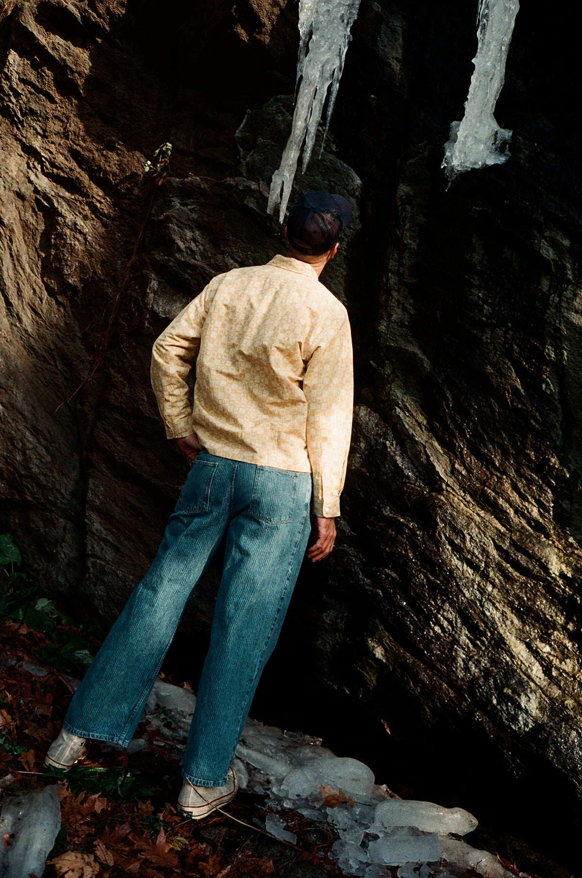 Straight Hem Dress Shirt: Block Print Day