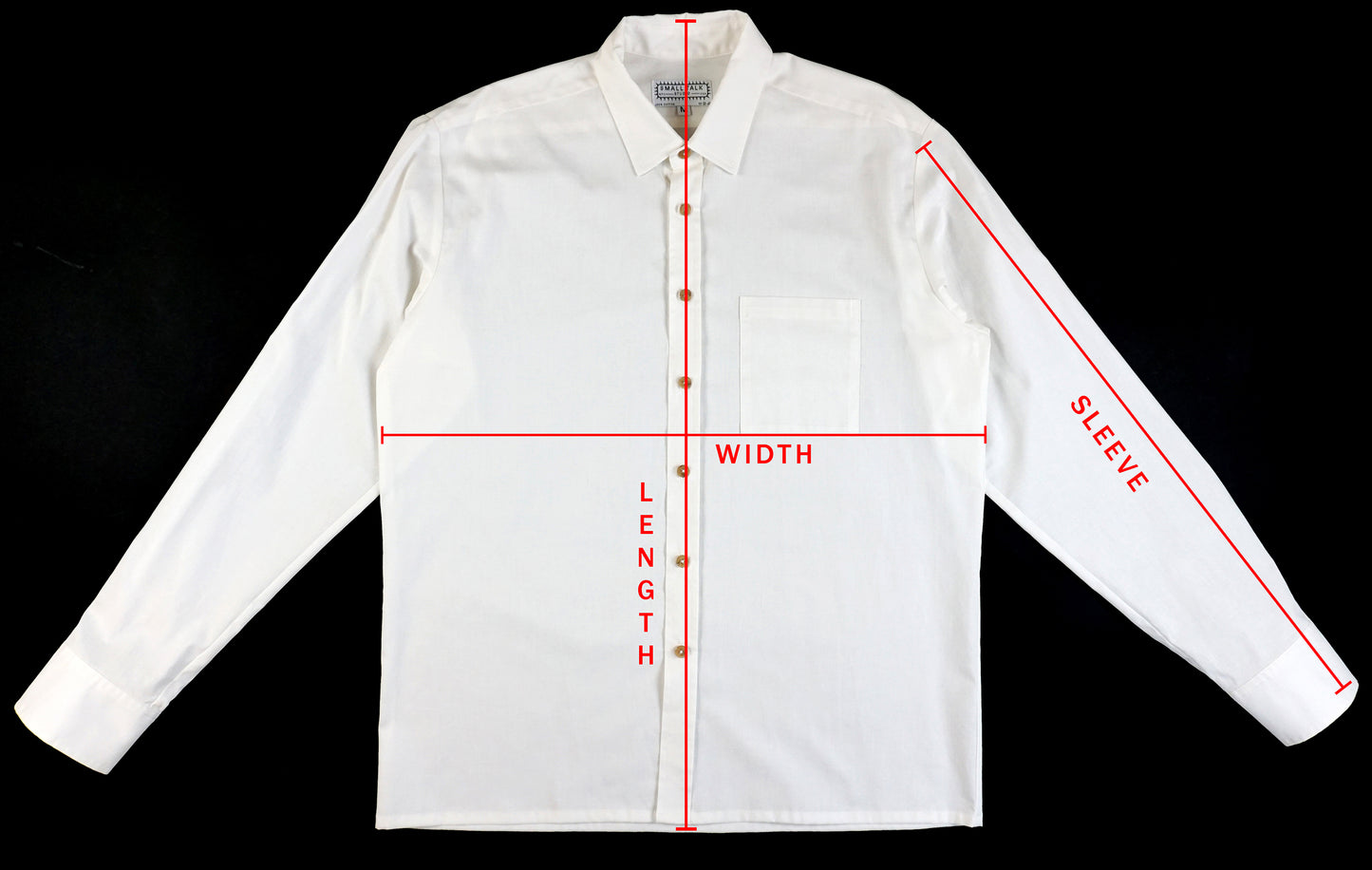 Custom white hand-drawn button front shirt